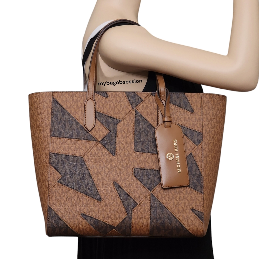 Michael Kors Sinclair Logo Large Brown Tote - Picture 8 of 9
